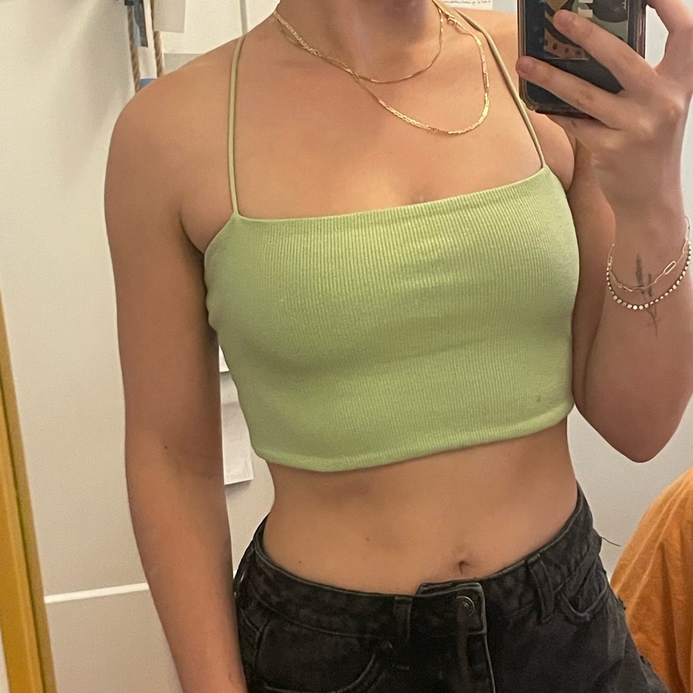 Pac Sun cropped tank top green